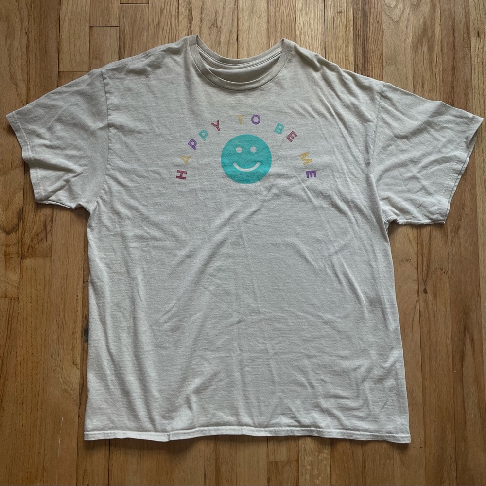 Vintage graphic tee in Bode style in a cream color Hippie festival 90s skater